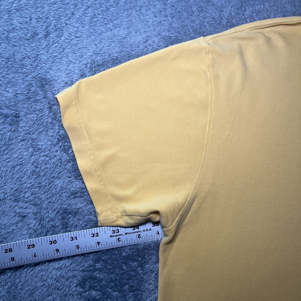 VTG Tommy Hilfiger Jeans Embroidered Denim Polo Yellow Shirt SZ L Short Sleeve - Picture 7 of 16